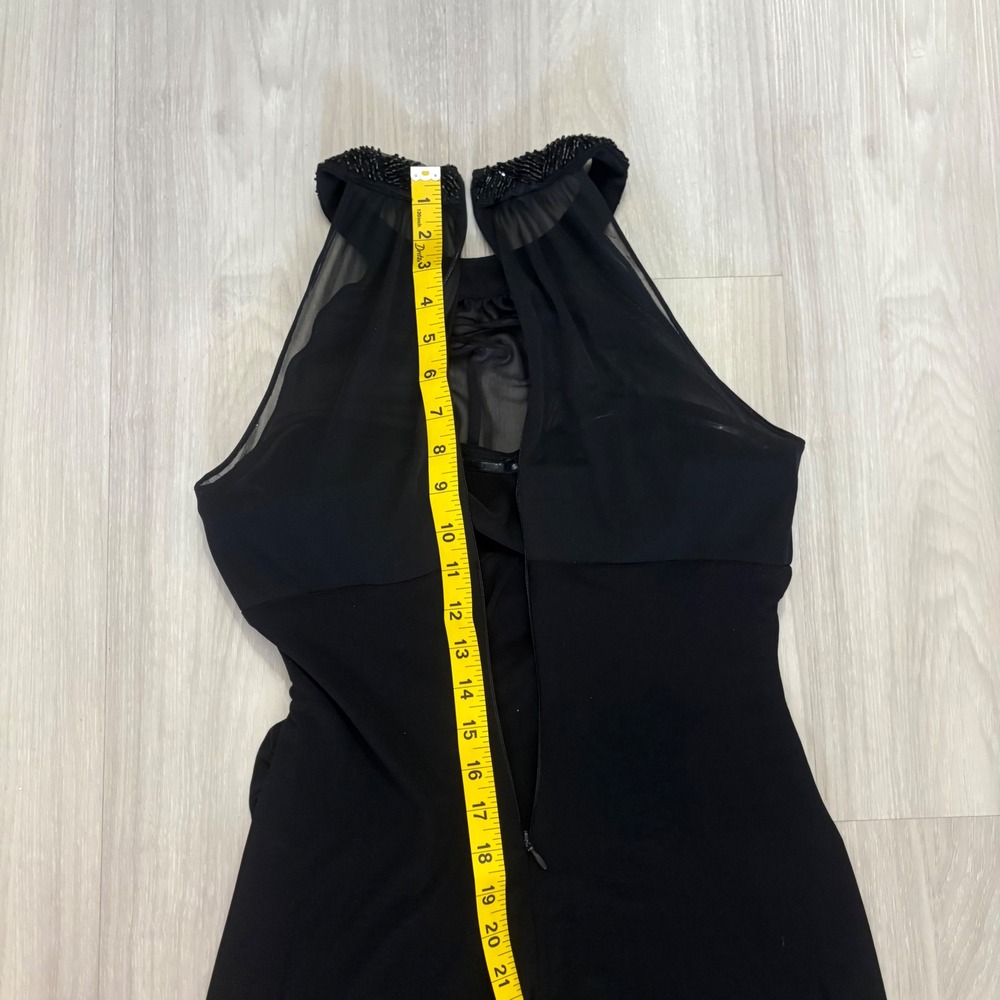 Lauren Ralph Lauren Women Dress Evening Black Beaded Halter Ruched Cocktail 6 - Picture 12 of 15